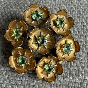 1940s Art Deco Adorna Gold Filled Prong set Floral Brooch
